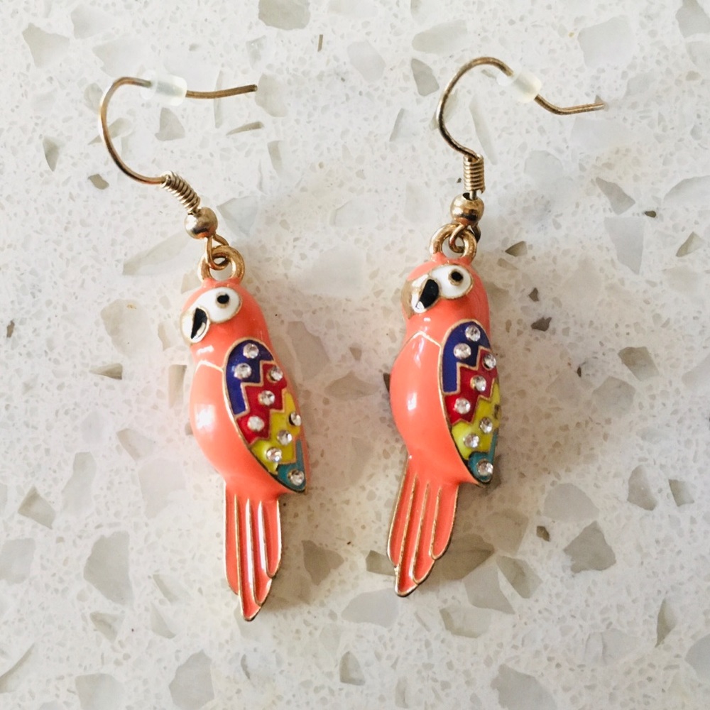 Orange Parrot Earrings
